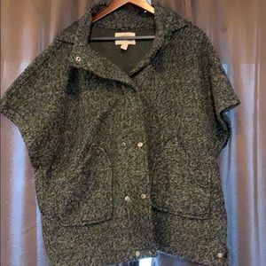 Short sleeve pea coat with hood